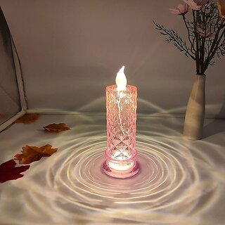 Pillar Candle, Crystal Flameless Candle for Diwali, Christmas Decorative Lights (Pink) Pillar Candle, Crystal Flameless Candle for Diwali, Christmas Decorative Lights (Pink)