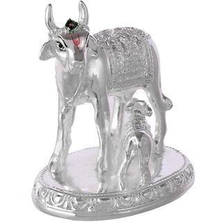 Cow and Calf in German Silver