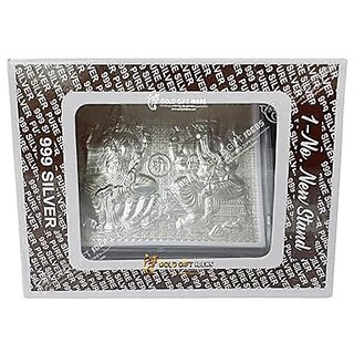 999 Silver Lakshmi Ganesha Photo Frame for Pooja, Corporate Gift Items for New Year, Return Gifts for Anniversary, Silver Laxmi