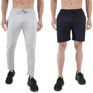 Kwings Mens Lower & Short Combo Pack (Pack of 2) Lycra blend Plain sports wear Bottoms - Track Pants | Buy online on ZillyBuy