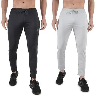 Kwings Mens Lower Combo Pack (Pack of 2) Lycra blend Plain sports wear Bottoms - Track Pants | Buy online on ZillyBuy