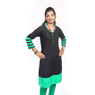 Affordable Women Flora 3/4th Sleeve Solid Womens Cotton Kurti 2025 at ShopCircuit | ONDC