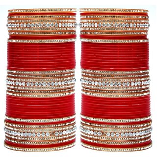 Maroon Bridal Punjabi Choora, Wedding Chudas - Jewellery Sets | Buy online on ZillyBuy