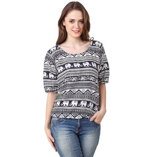 Premium Women Swagg India Girl's Printed Crepe Top 2025 at ShopCircuit | ONDC