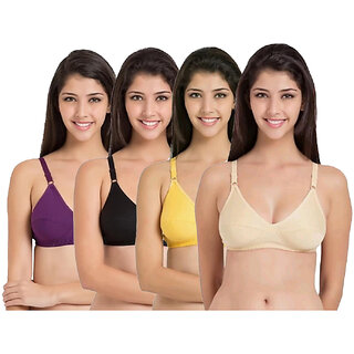 Mj fashion red/pink sports bra + black/brown cotton panty set of 4 - Track Pants | Buy online on ZillyBuy