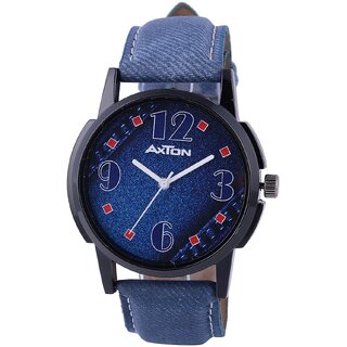Axton Round Dial Blue Resin Strap Quartz Watch For Unisex