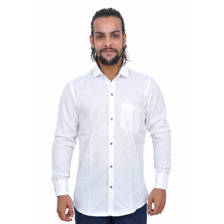 Premium Men Gloria White Slim Fit Cotton Men's Shirt 2025 at ShopCircuit | ONDC