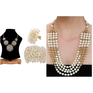 Sparkle Oxidised Multicolor Alloy Necklace Set For Women - Jewellery Sets | Buy online on ZillyBuy