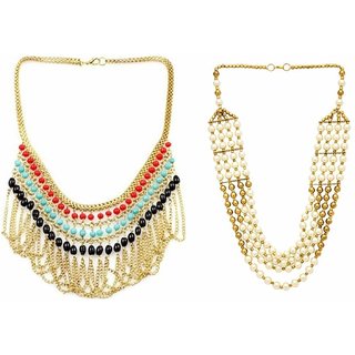 Sparkle Oxidised Multicolor Alloy Necklace Set For Women - Jewellery Sets | Buy online on ZillyBuy