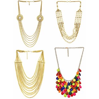 Sparkle Oxidised Multicolor Alloy Necklace Set For Women - Jewellery Sets | Buy online on ZillyBuy