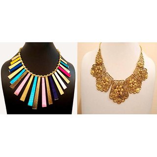 Sparkle Oxidised Multicolor Alloy Necklace Set For Women - Jewellery Sets | Buy online on ZillyBuy