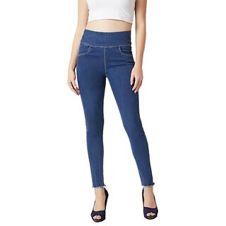 New Women Miss Chase Women's Light Blue Super Skinny High Rise Clean Look Acid Wash Regular Leng