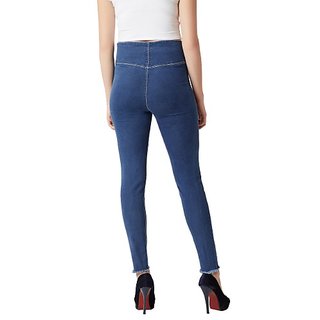 New Women Miss Chase Women's Light Blue Super Skinny High Rise Clean Look Acid Wash Regular Leng