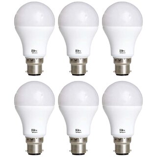 Alpha B22 9-Watt LED Bulb (Pack of 6, Cool Day Light)