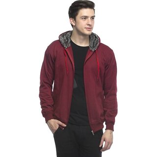 Sophisticated Kids Lambency Men Maroon Solid Long Sleeve Hooded Casual Sweatshirt 2025 at ShopCi