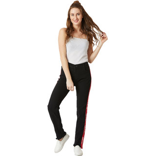 Affordable Women Miss Chase Women's Black Slim Fit High Rise Mildly Distress Regular Length Prin